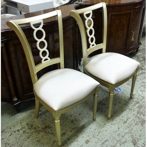 295 - DINING CHAIRS, a set of ten, 100cm H, contemporary design, with drop in seats. (10)