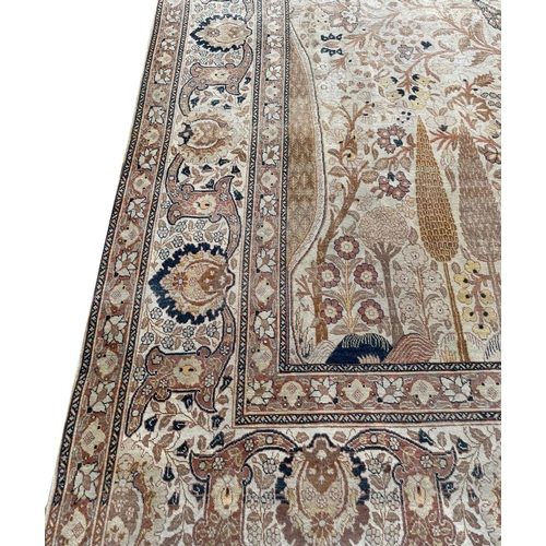 331 - FINE ANTIQUE PERSIAN TABRIZ HAJI-JALLILY CARPET, 380cm x 286cm.