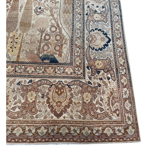 331 - FINE ANTIQUE PERSIAN TABRIZ HAJI-JALLILY CARPET, 380cm x 286cm.