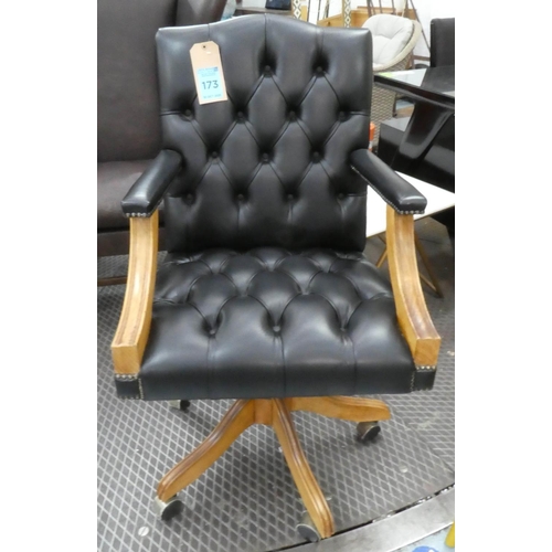 285 - GAINSBOROUGH STYLE DESK CHAIR, 105cm H.