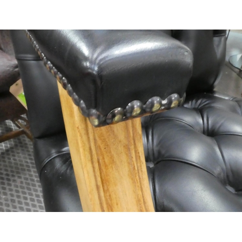 285 - GAINSBOROUGH STYLE DESK CHAIR, 105cm H.