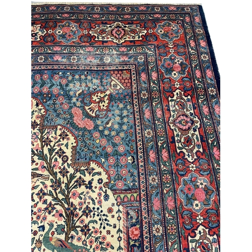 310 - FINE ANTIQUE KERMAN LAVER CARPET, 345cm x 247cm