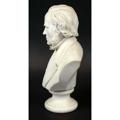 389 - PARIAN BUST of a gentleman, 25cm H.