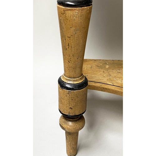 393 - SIDE TABLE, 19th century, Aesthetic original, oak grained and ebonised lined, with gallery, two draw... 