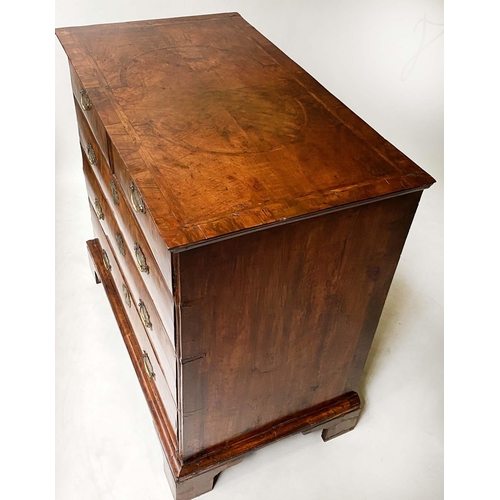 405 - CHEST, 18th century, English Queen Anne walnut, with two short and three long drawers, 97cm W x 55cm... 