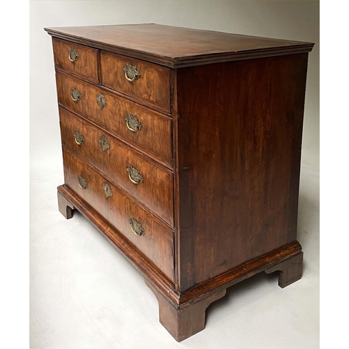 405 - CHEST, 18th century, English Queen Anne walnut, with two short and three long drawers, 97cm W x 55cm... 