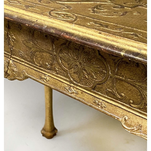 414 - SIDE TABLE, early 20th century, George I style, carved gesso and giltwood with two frieze drawers, 7... 