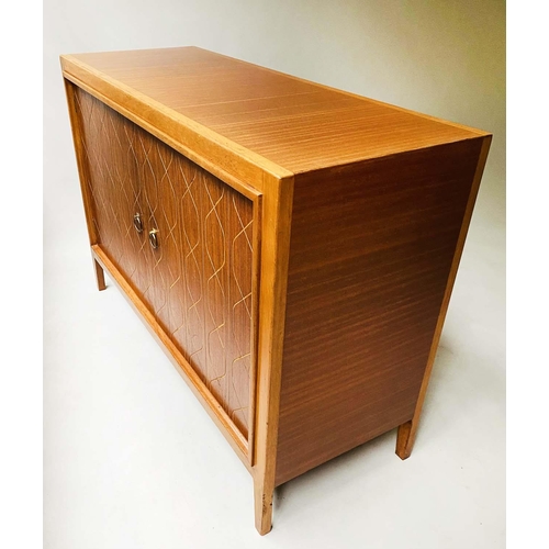 424 - GARDEN RUSSELL DOUBLE HELIX SIDEBOARD, 1960's walnut, with incised decoration and two doors, 122cm W... 