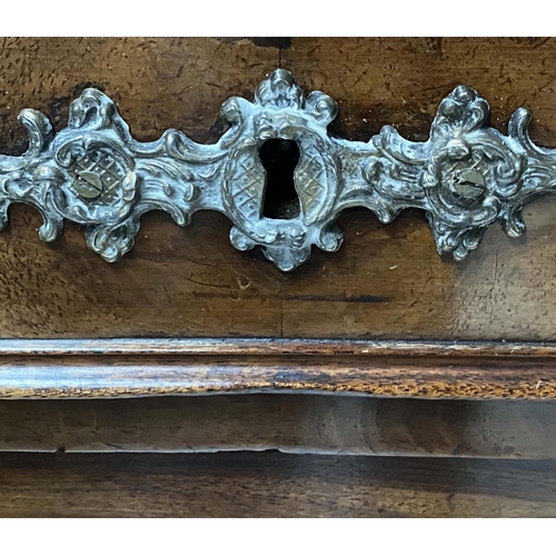 428 - SIDE CABINET, early 19th century, French flame mahogany with marble top, above a single drawer and p... 