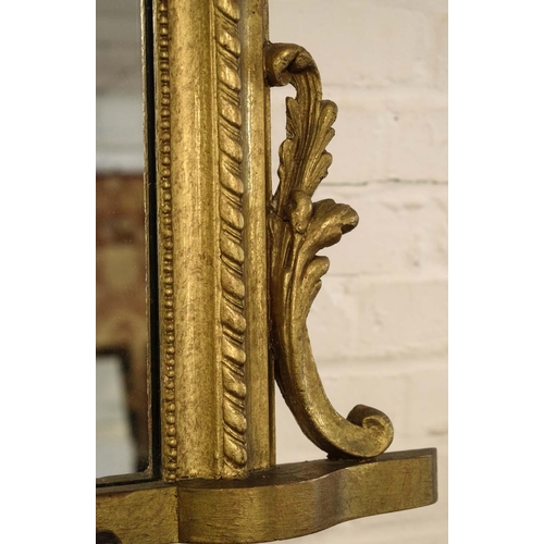 540 - OVERMANTEL, 126cm H x 138cm, Victorian style giltwood with arched frame.