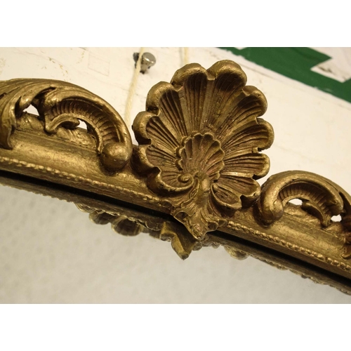 540 - OVERMANTEL, 126cm H x 138cm, Victorian style giltwood with arched frame.