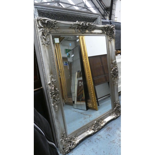 559 - WALL MIRROR, Continental style silvered, 121cm W x 153cm H.