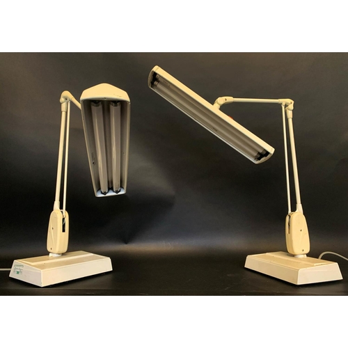 11 - DIAMOND GRADING TABLE LAMPS, a pair, 66cm H. (2)