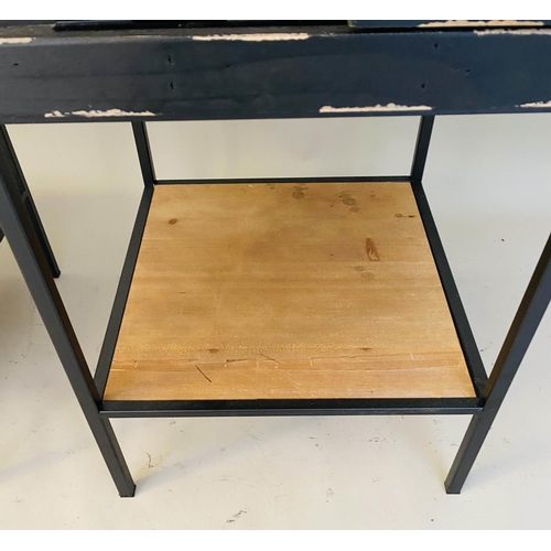 159 - SPECIMEN SIDE TABLES, a pair, 42cm x 45cm x 53cm. (2)