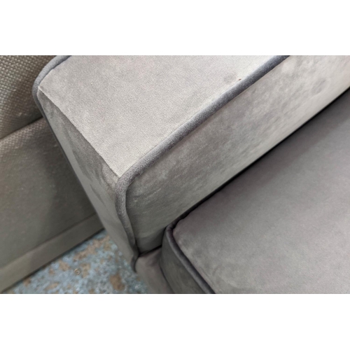 16 - BESPOKE SOFA LONDON SOFA, 200cm x 95cm x 90cm, grey velvet upholstered.