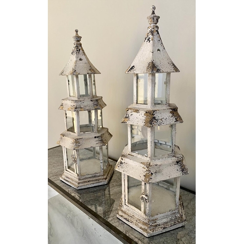 235 - PAGODA LANTERNS, a pair, 66cm H. (2)