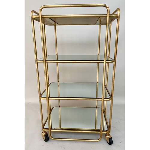 238 - DRINKS TROLLEY, 90cm x 52cm x 38cm, 1970s Italian style, gilt metal.