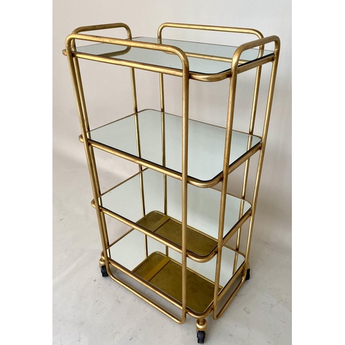 238 - DRINKS TROLLEY, 90cm x 52cm x 38cm, 1970s Italian style, gilt metal.