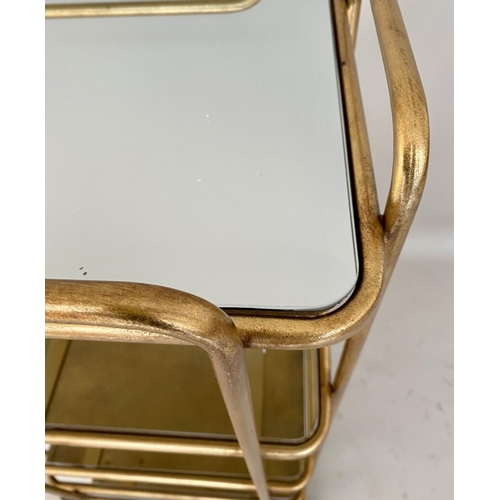 238 - DRINKS TROLLEY, 90cm x 52cm x 38cm, 1970s Italian style, gilt metal.