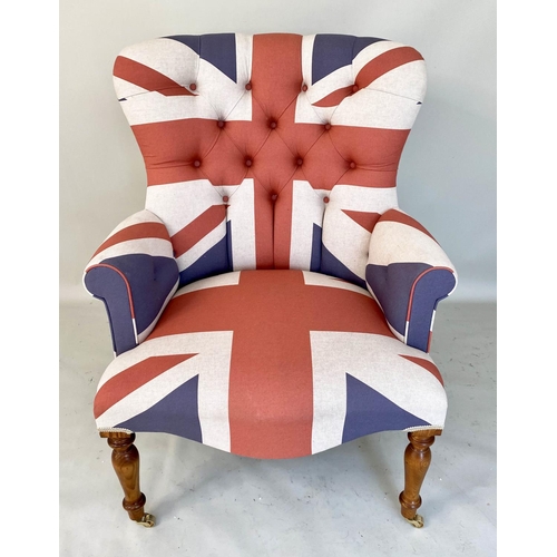 239 - ARMCHAIR, Union Jack upholstery, 75cm W.