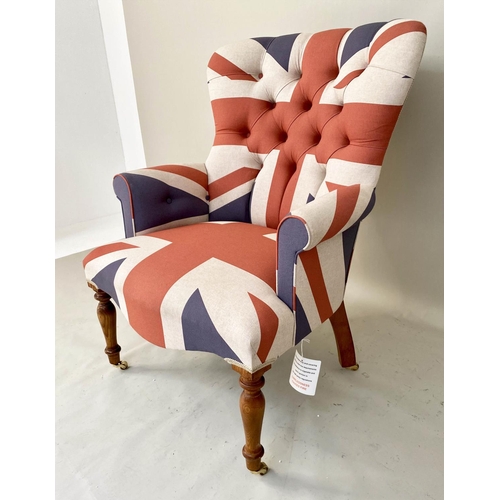 239 - ARMCHAIR, Union Jack upholstery, 75cm W.