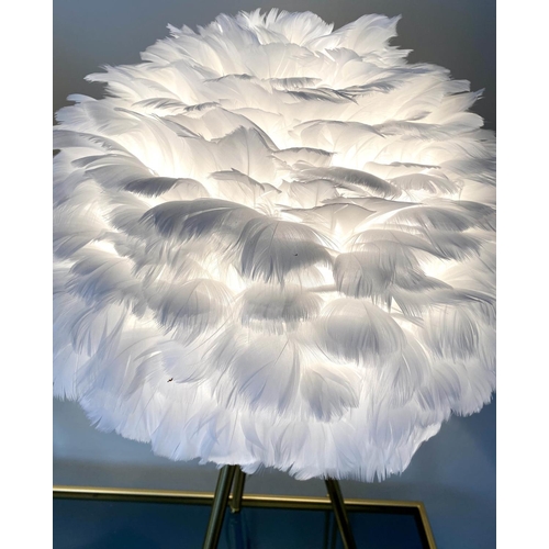 246 - FEATHER CLOUD TABLE LAMPS, a pair, 60cm x 40cm x 40cm (2)