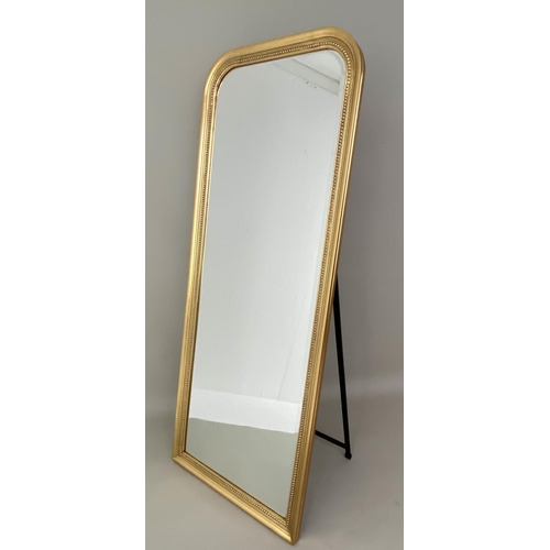 247 - CHEVAL DRESSING MIRROR, Louis Philip style, gilt frame, 164cm x 65cm.