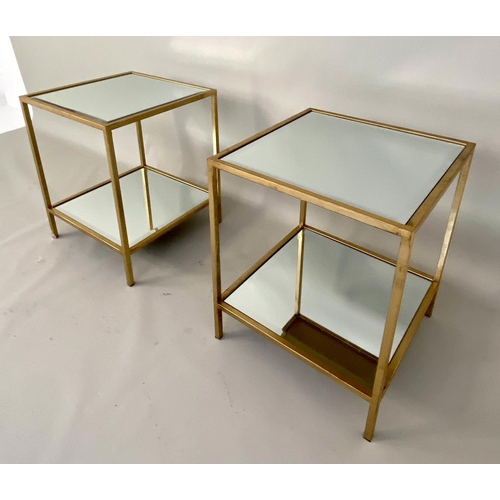 249 - MAISON BAGUES STYLE SIDE TABLES, a pair, 55cm x 45cm x 45cm. (2)