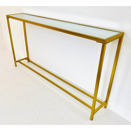 251 - CONSOLE TABLE, 79cm x 152cm x 25cm, 1960s French style.