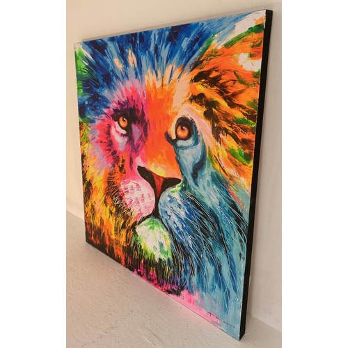 255 - CONTEMPORARY SCHOOL, The Lion, 120cm x 100cm, on canvas