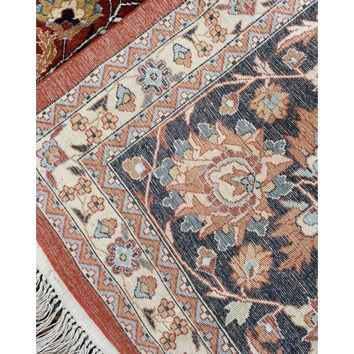 303 - FINE SILK TEHRAN DESIGN CARPET, 240cm x 155cm.