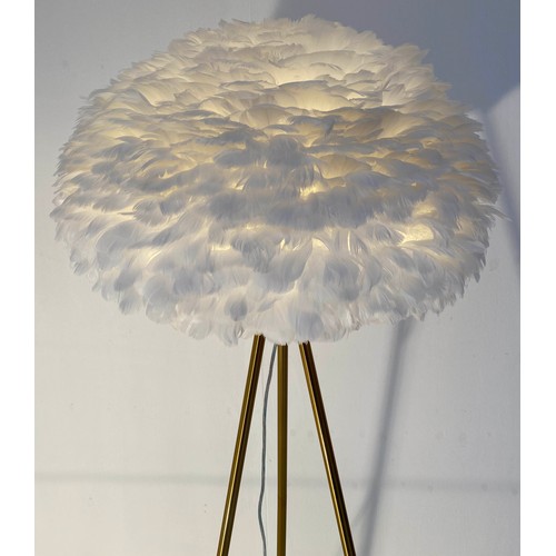 157 - FEATHER CLOUD FLOOR LAMP, 169cm x 60cm.