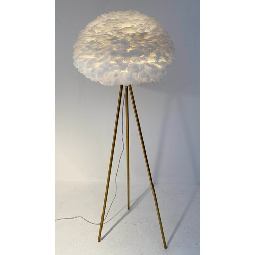 157 - FEATHER CLOUD FLOOR LAMP, 169cm x 60cm.