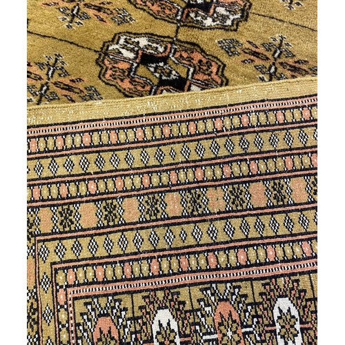 330 - GOLD AFGHAN RUG, 195cm x 130cm.