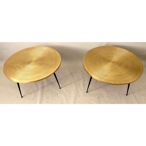 225 - SIDE TABLES, a pair, 1950s Italian style, 60cm diam x 40cm H. (2)