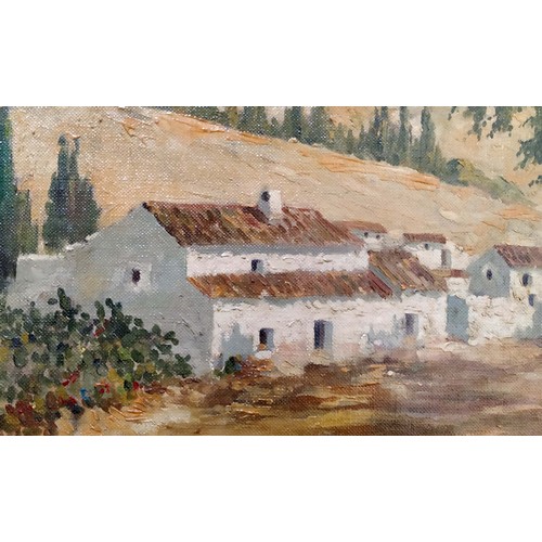 360 - ANDRES SEPULVEDA, 'Arroyo de Los Angeles, Malaga', oil on canvas, 48cm x 63cm, signed, labelled vers... 