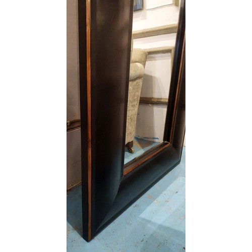 553 - WALL MIRROR, 80cm W x 220cm L, ebonised.