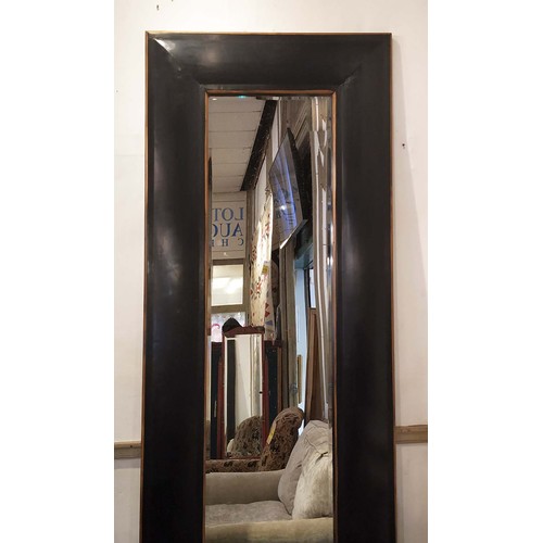 553 - WALL MIRROR, 80cm W x 220cm L, ebonised.