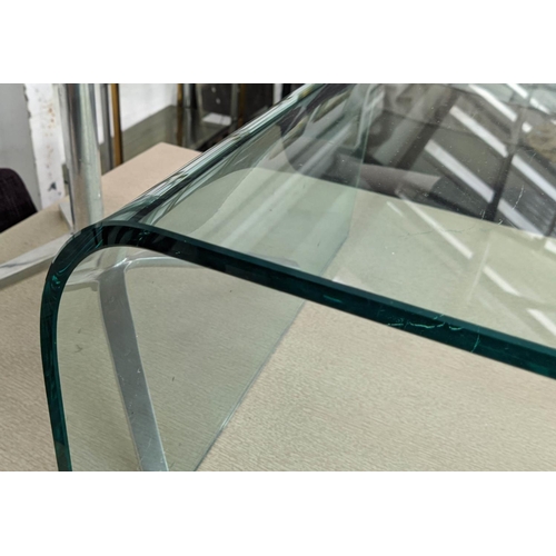 188 - LOW TABLE, 130cm x 70cm x 39cm, single piece glass design.