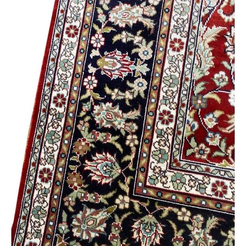 323 - FINE PURE SILK HEREKE DESIGN RUG, 156cm x 93cm.