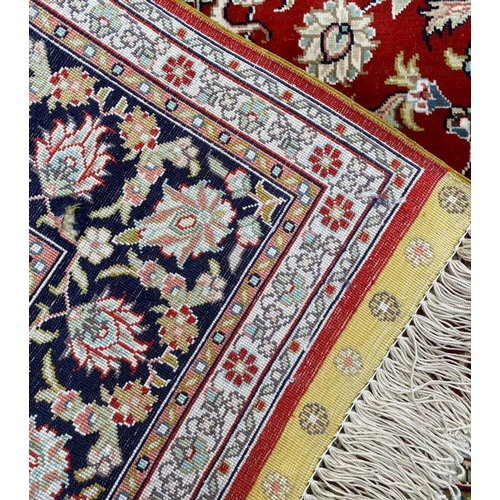 323 - FINE PURE SILK HEREKE DESIGN RUG, 156cm x 93cm.