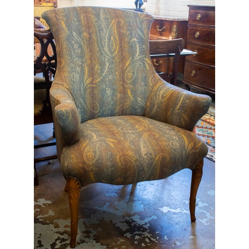 512 - ARMCHAIRS, a pair, 74cm x 102cm H Napoleon III manner, each with patterned upholstery. (2)