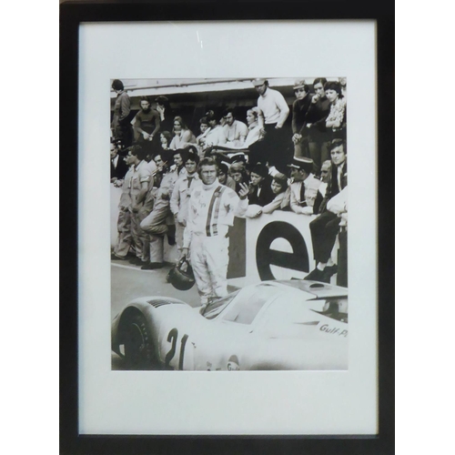 183 - NIGEL SNOWDEN 'Steve McQueen, Two fingered salute, Le Mans, 1971', B&W Gelatin Silver print on Fujic... 