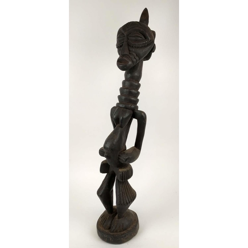 375 - SENUFO STATUE, female figure, carved wood, 83cm H.