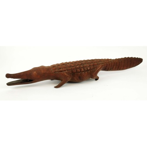 376 - CROCODILE CULT CARVING, Papua New Guinea, 19th century hardwood, East Sepehr Province 62cm L.