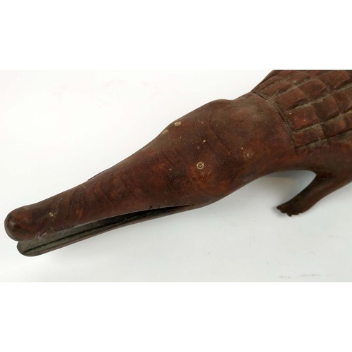 376 - CROCODILE CULT CARVING, Papua New Guinea, 19th century hardwood, East Sepehr Province 62cm L.