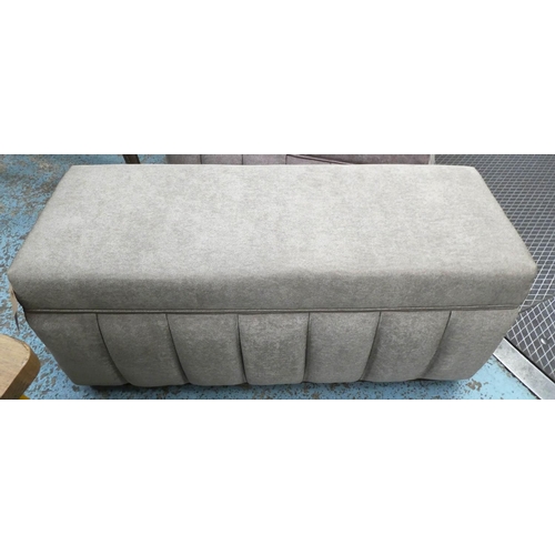 55 - OTTOMAN, 90cm W x 46cm D x 49cm H, with a rising lid for storage.