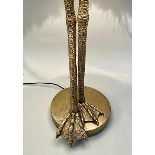 135 - TABLE LAMP, duck foot feather shade, 79cm x 40cm.