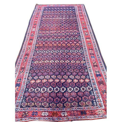 324 - ANTIQUE PERSIAN KURDISH RUNNER, 300cm x 135cm, Boteh design.