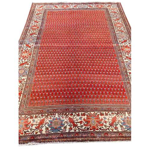 326 - ANTIQUE PERSIAN MALAYER RUG, 195cm x 140cm.